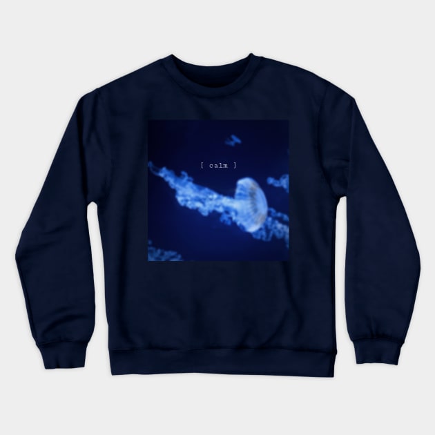 calm Aquatic Blue Water Jellyfish Crewneck Sweatshirt by theartzone